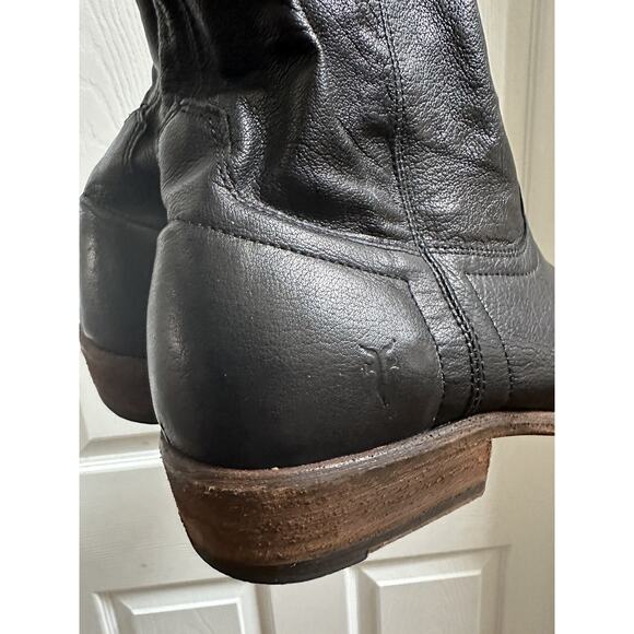 Frye Mens 87687 Carson Black Leather Pull On Cowboy Western Boots Size 8.5 D - Picture 6 of 16